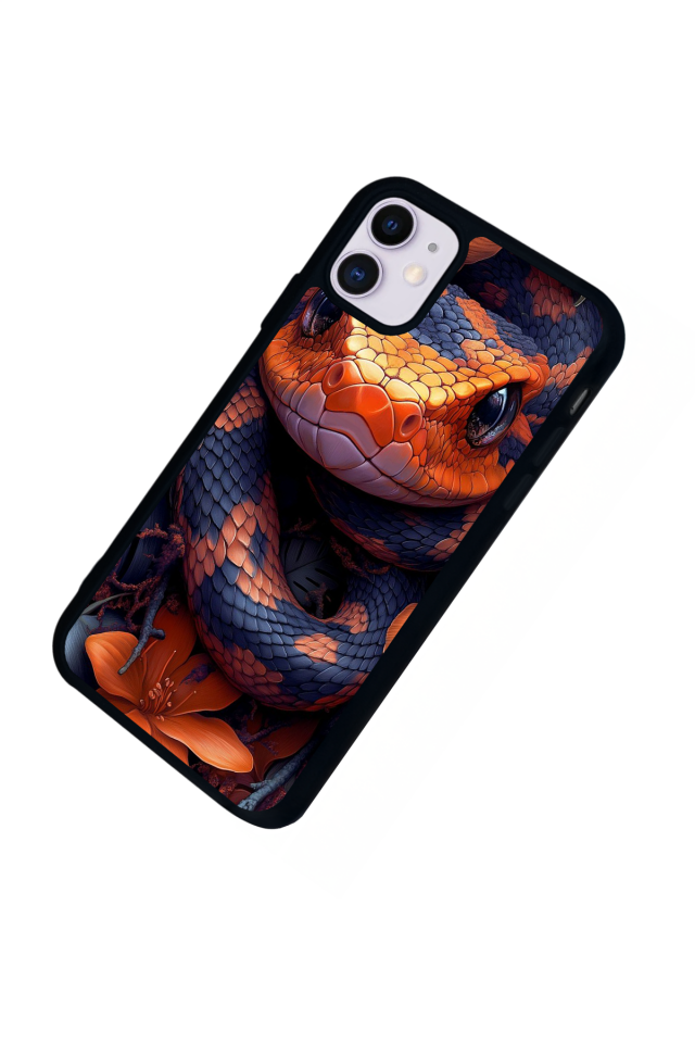 iPhone 11 Uyumlu Yılan Tasarımlı Glossy Premium Kılıf