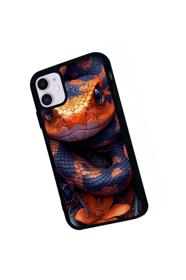 iPhone 11 Uyumlu Yılan Tasarımlı Glossy Premium Kılıf