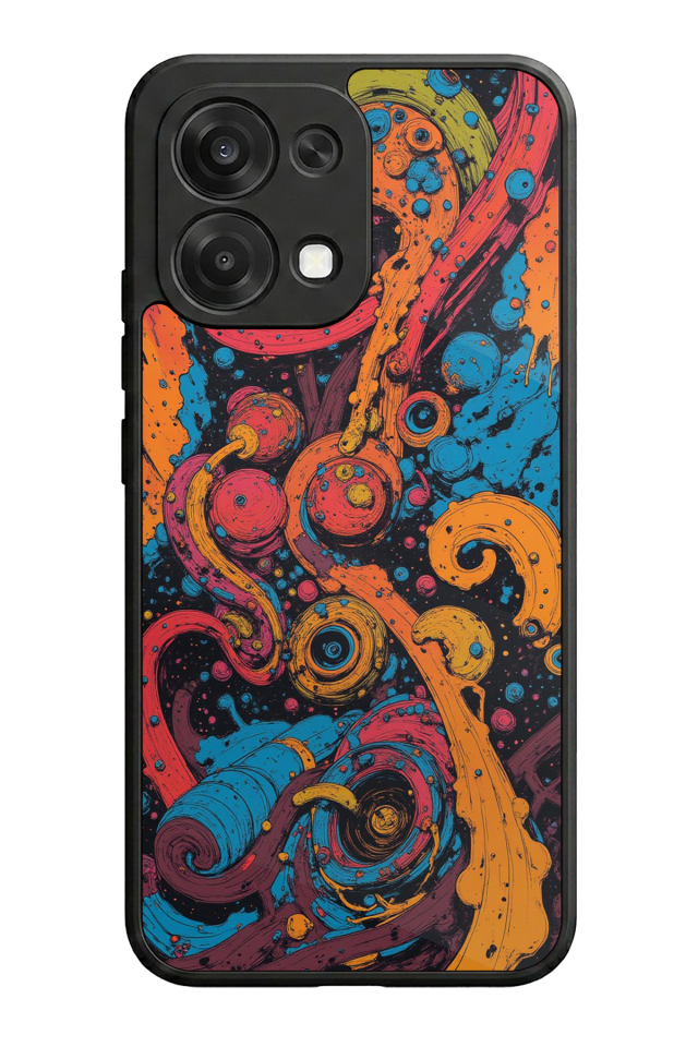 Oppo A6 Pro Uyumlu Abstract Tasarımlı Glossy Premium Kılıf