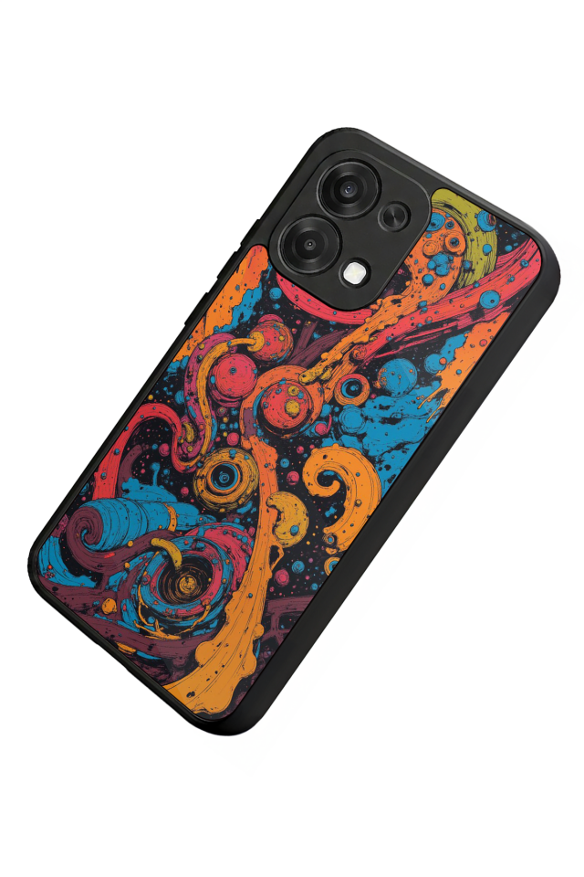 Oppo A6 Pro Uyumlu Abstract Tasarımlı Glossy Premium Kılıf