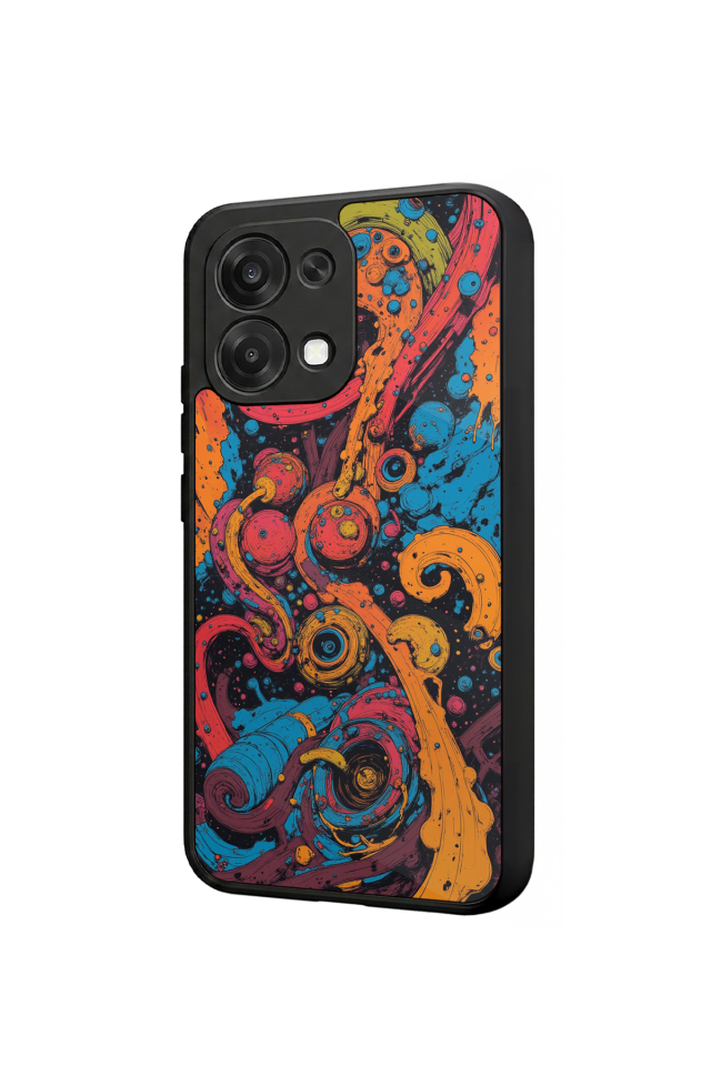 Oppo A6 Pro Uyumlu Abstract Tasarımlı Glossy Premium Kılıf