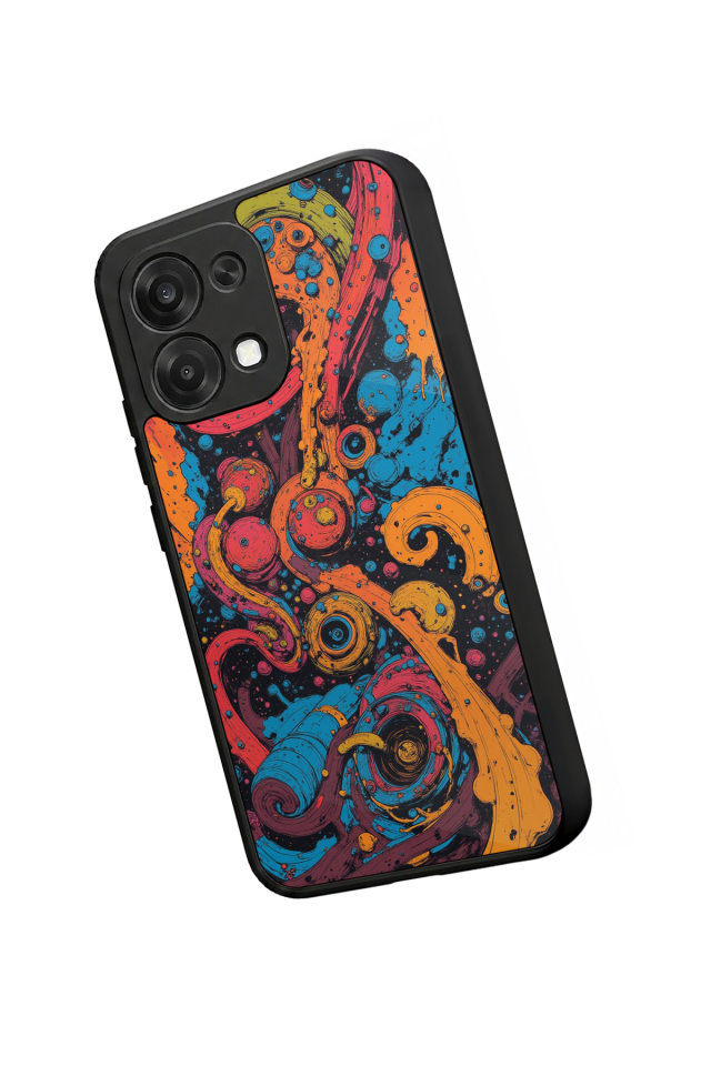 Oppo A6 Pro Uyumlu Abstract Tasarımlı Glossy Premium Kılıf