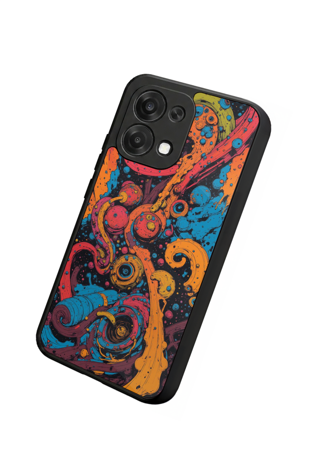 Oppo A6 Pro Uyumlu Abstract Tasarımlı Glossy Premium Kılıf