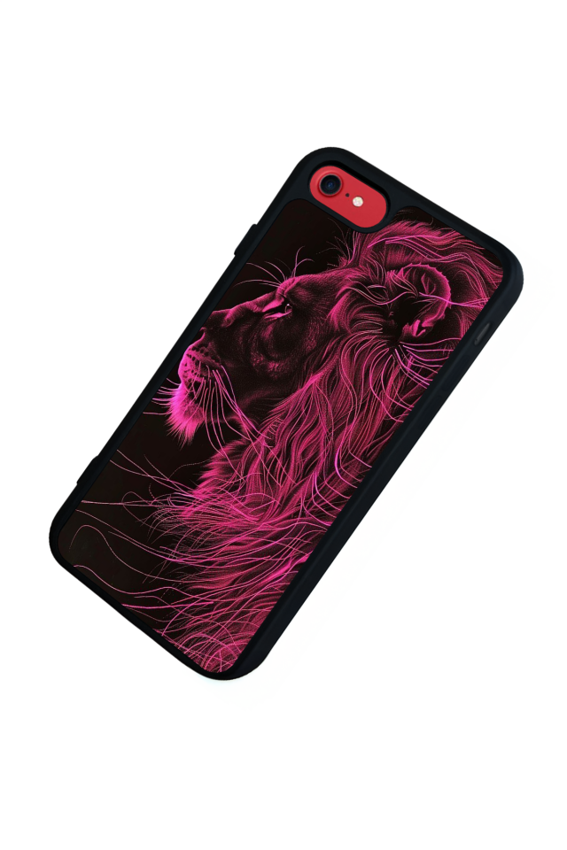 iPhone 8 Uyumlu Aslan Tasarımlı Glossy Premium Kılıf
