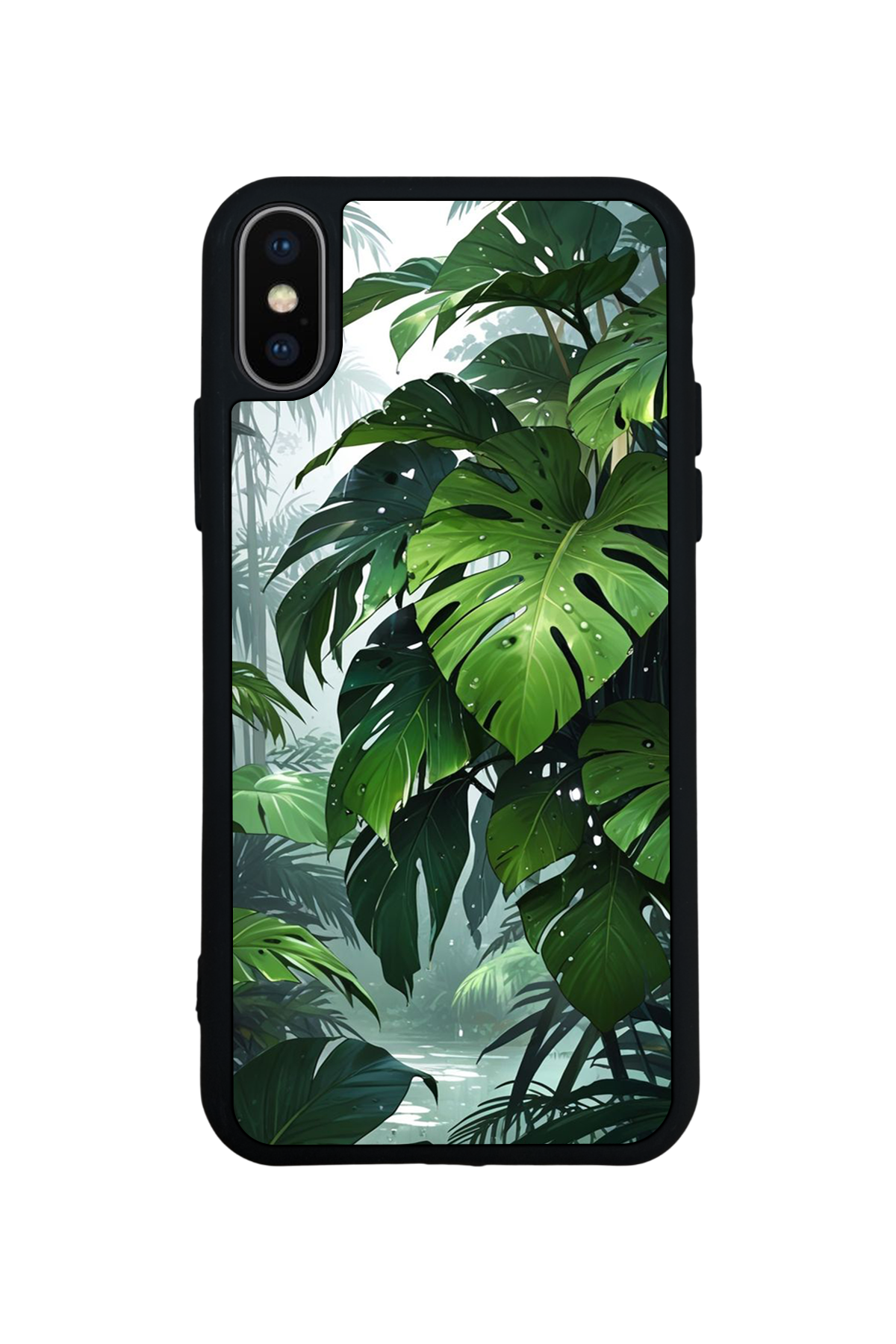 iPhone X/ XS Uyumlu Botanik Tasarımlı Glossy Premium Kılıf