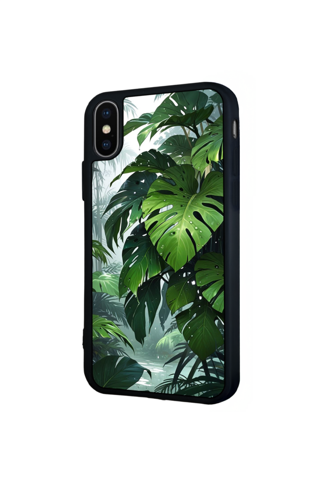 iPhone X/ XS Uyumlu Botanik Tasarımlı Glossy Premium Kılıf
