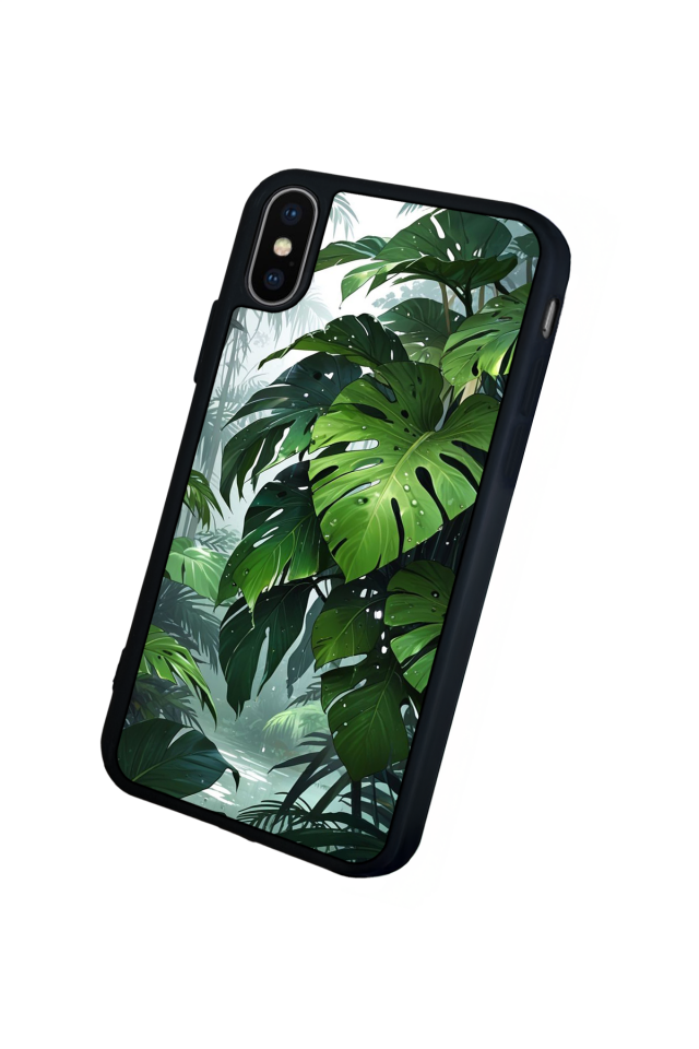 iPhone X/ XS Uyumlu Botanik Tasarımlı Glossy Premium Kılıf