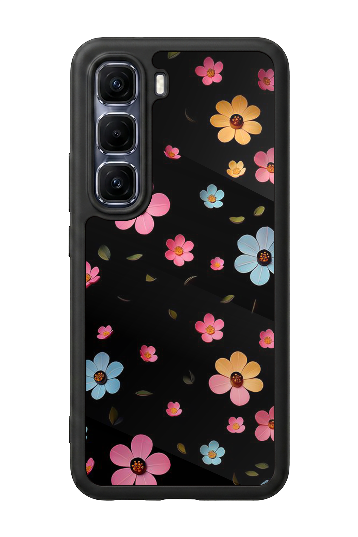 Infinix Hot 60 Pro Plus Uyumlu Cicek Tasarımlı Glossy Premium Kılıf