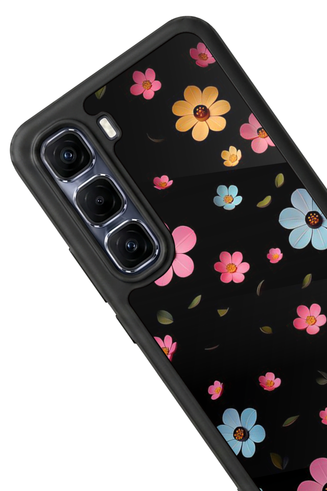 Infinix Hot 60 Pro Plus Uyumlu Cicek Tasarımlı Glossy Premium Kılıf