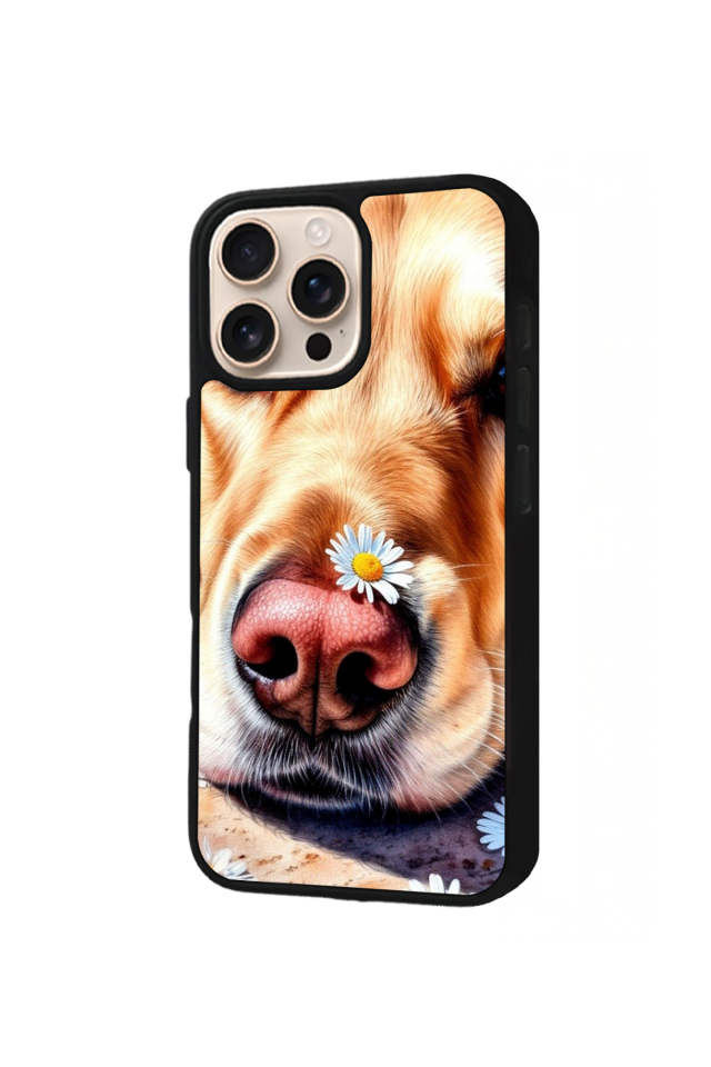 iPhone 15 Pro Uyumlu Golden Kopek Tasarımlı Glossy Premium Kılıf