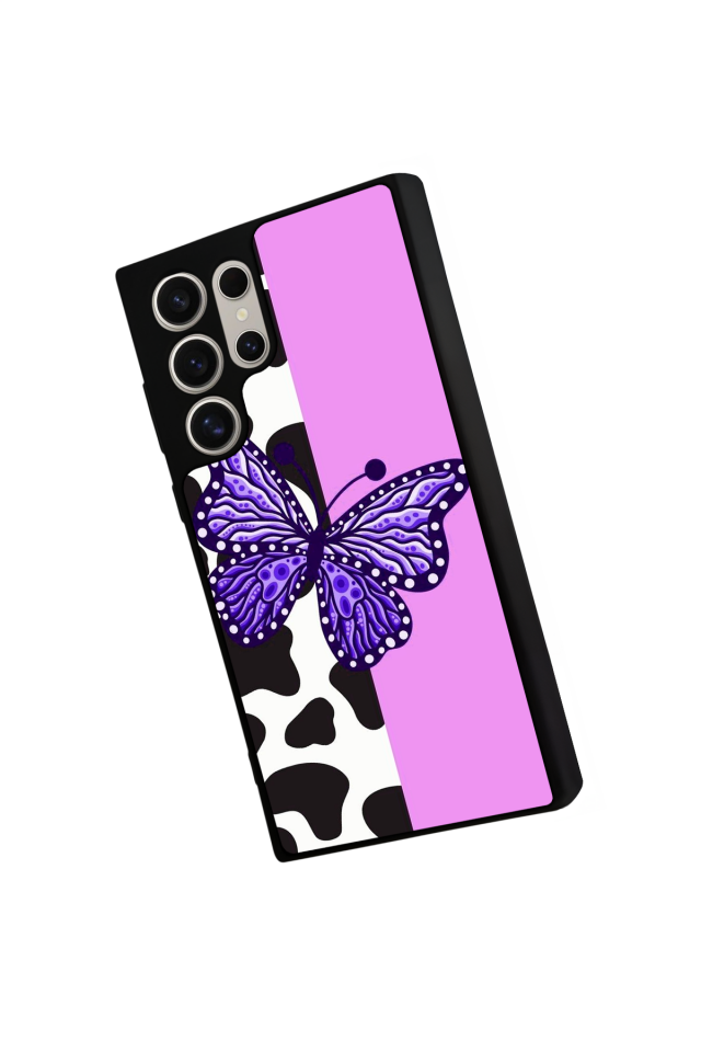 Samsung Galaxy S23 Ultra Uyumlu Kelebek Tasarımlı Glossy Premium Kılıf