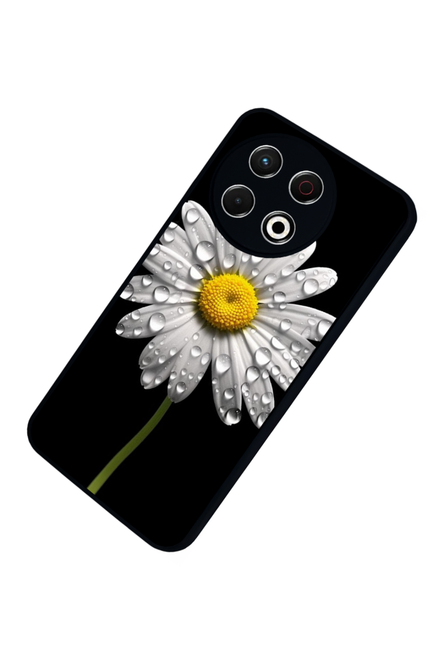 Tecno Spark 30 Pro Uyumlu Papatya Tasarımlı Glossy Premium Kılıf