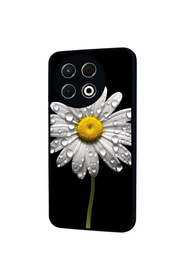 Tecno Spark 30 Pro Uyumlu Papatya Tasarımlı Glossy Premium Kılıf