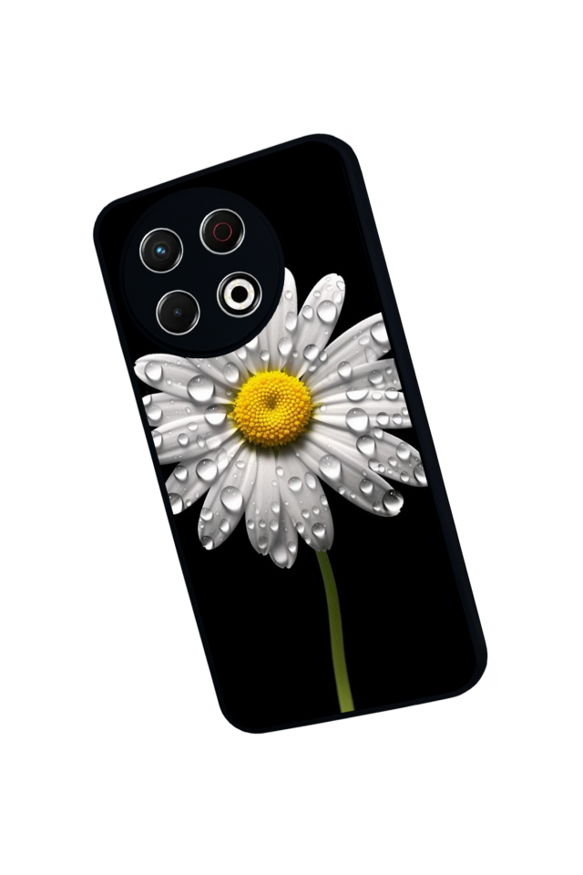 Tecno Spark 30 Pro Uyumlu Papatya Tasarımlı Glossy Premium Kılıf