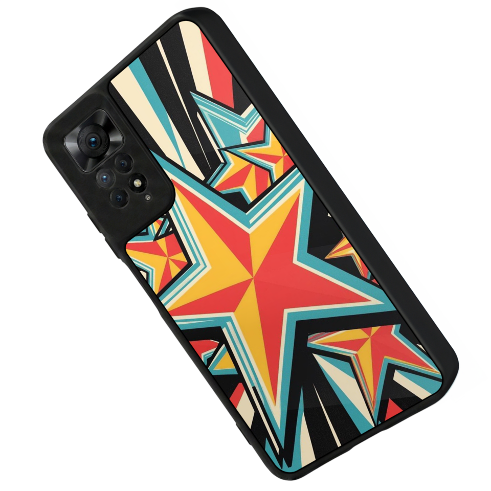 Xiaomi Redmi Note 11 Pro Uyumlu Retro Yildizlar Tasarımlı Glossy Premium Kılıf