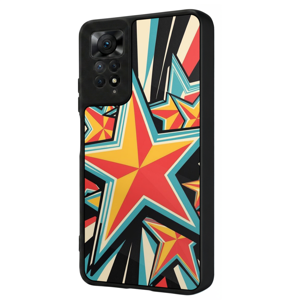 Xiaomi Redmi Note 11 Pro Uyumlu Retro Yildizlar Tasarımlı Glossy Premium Kılıf