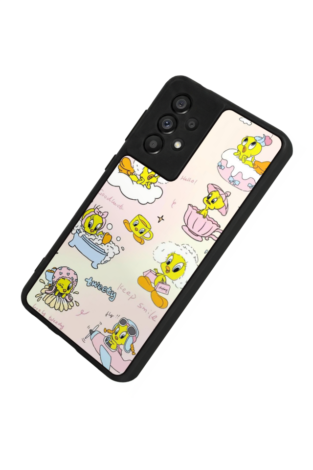 Samsung Galaxy A73 Uyumlu Tweety Tasarımlı Glossy Premium Kılıf