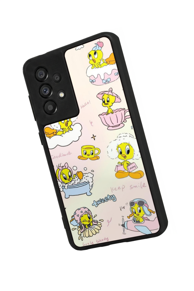 Samsung Galaxy A73 Uyumlu Tweety Tasarımlı Glossy Premium Kılıf