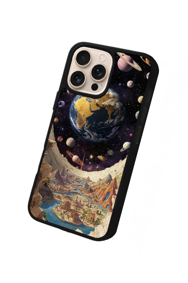 iPhone 15 Pro Max Uyumlu Uzay Tasarımlı Glossy Premium Kılıf