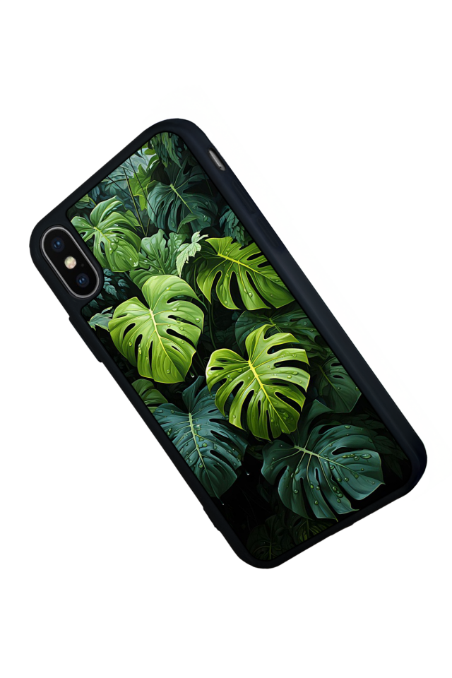 iPhone X/ XS Uyumlu Botanik Tasarımlı Glossy Premium Kılıf