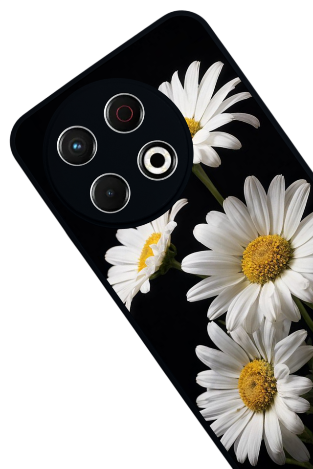 Tecno Spark 30 Pro Uyumlu Papatya Tasarımlı Glossy Premium Kılıf