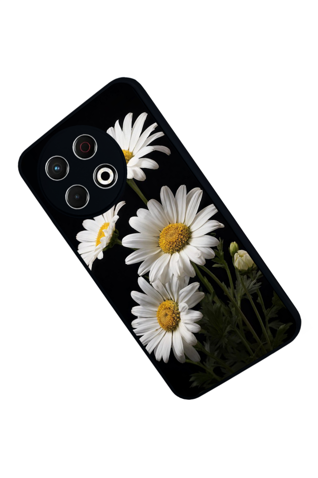 Tecno Spark 30 Pro Uyumlu Papatya Tasarımlı Glossy Premium Kılıf