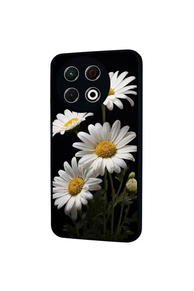 Tecno Spark 30 Pro Uyumlu Papatya Tasarımlı Glossy Premium Kılıf