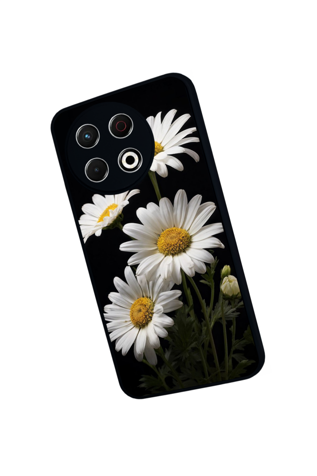 Tecno Spark 30 Pro Uyumlu Papatya Tasarımlı Glossy Premium Kılıf