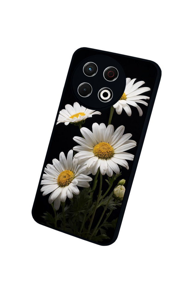 Tecno Spark 30 Pro Uyumlu Papatya Tasarımlı Glossy Premium Kılıf