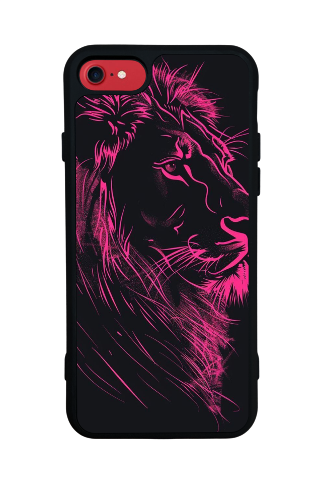 iPhone 8 Uyumlu Aslan Tasarımlı Glossy Premium Kılıf