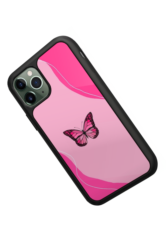 iPhone 11 Pro Uyumlu Kelebek Tasarımlı Glossy Premium Kılıf