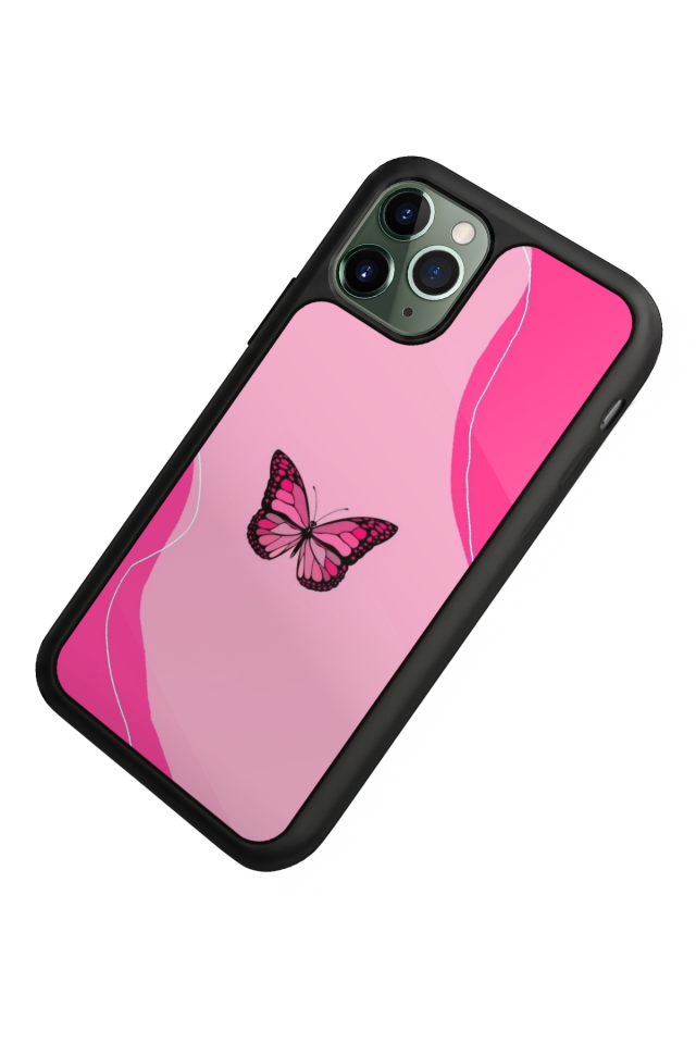 iPhone 11 Pro Uyumlu Kelebek Tasarımlı Glossy Premium Kılıf