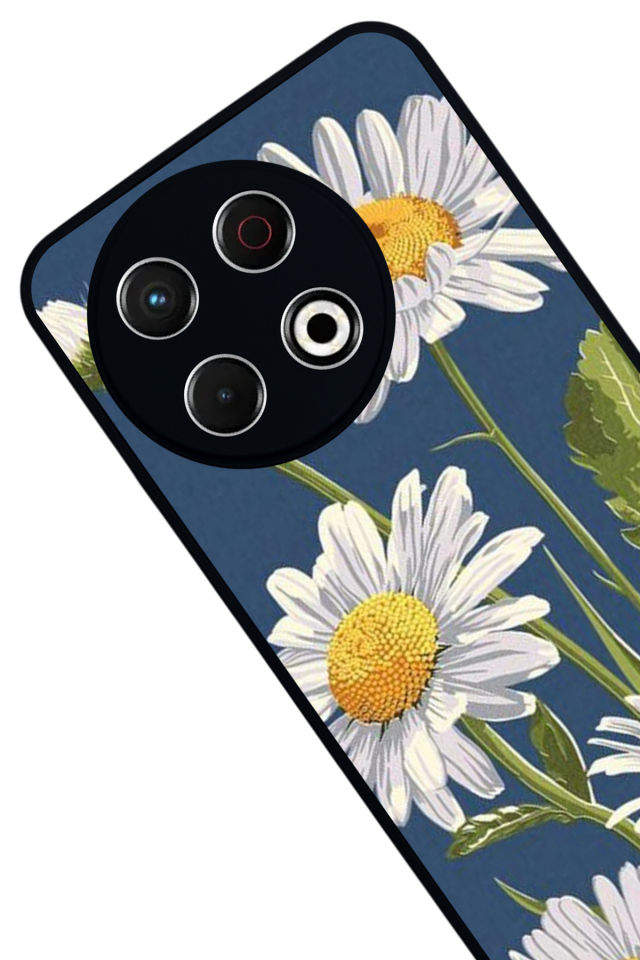 Tecno Spark 30 Pro Uyumlu Papatya Tasarımlı Glossy Premium Kılıf