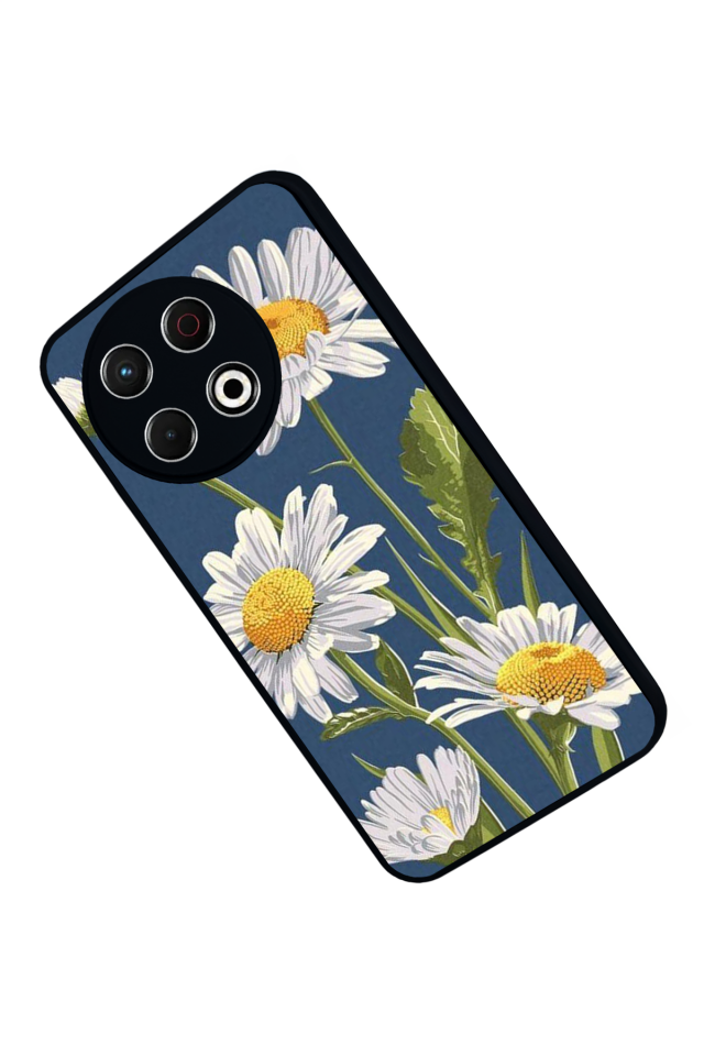 Tecno Spark 30 Pro Uyumlu Papatya Tasarımlı Glossy Premium Kılıf