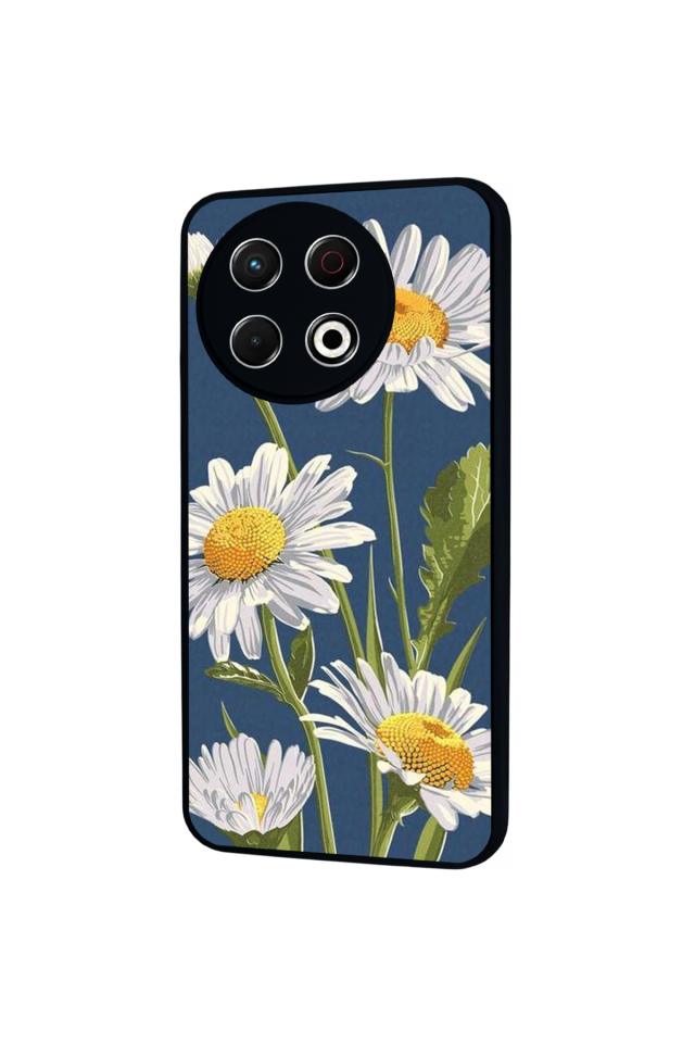 Tecno Spark 30 Pro Uyumlu Papatya Tasarımlı Glossy Premium Kılıf