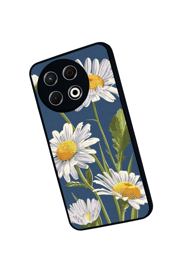 Tecno Spark 30 Pro Uyumlu Papatya Tasarımlı Glossy Premium Kılıf