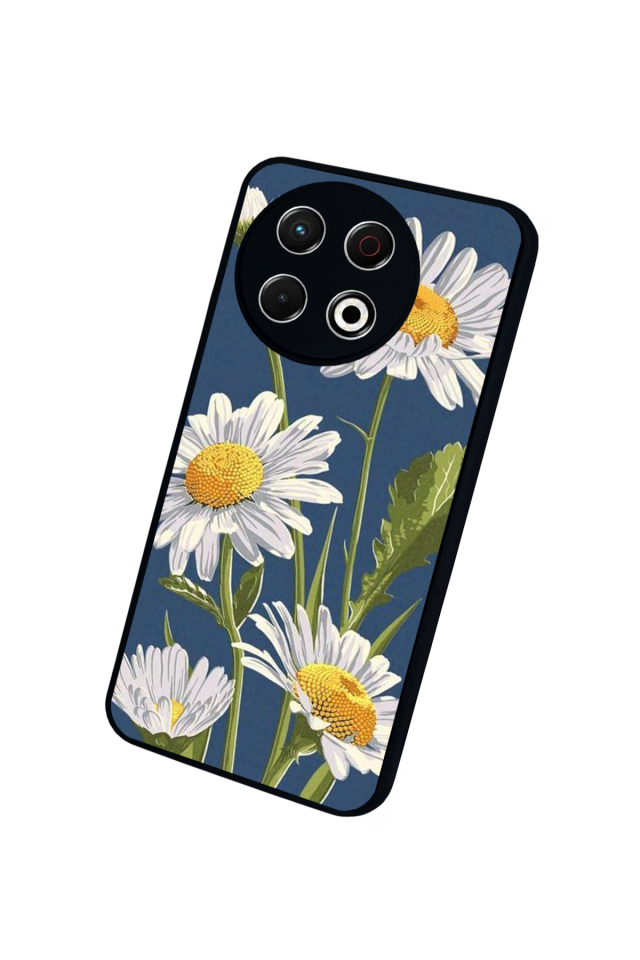 Tecno Spark 30 Pro Uyumlu Papatya Tasarımlı Glossy Premium Kılıf