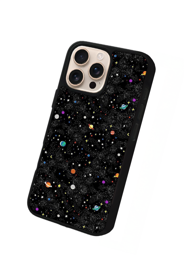 iPhone 15 Pro Max Uyumlu Uzay Tasarımlı Glossy Premium Kılıf
