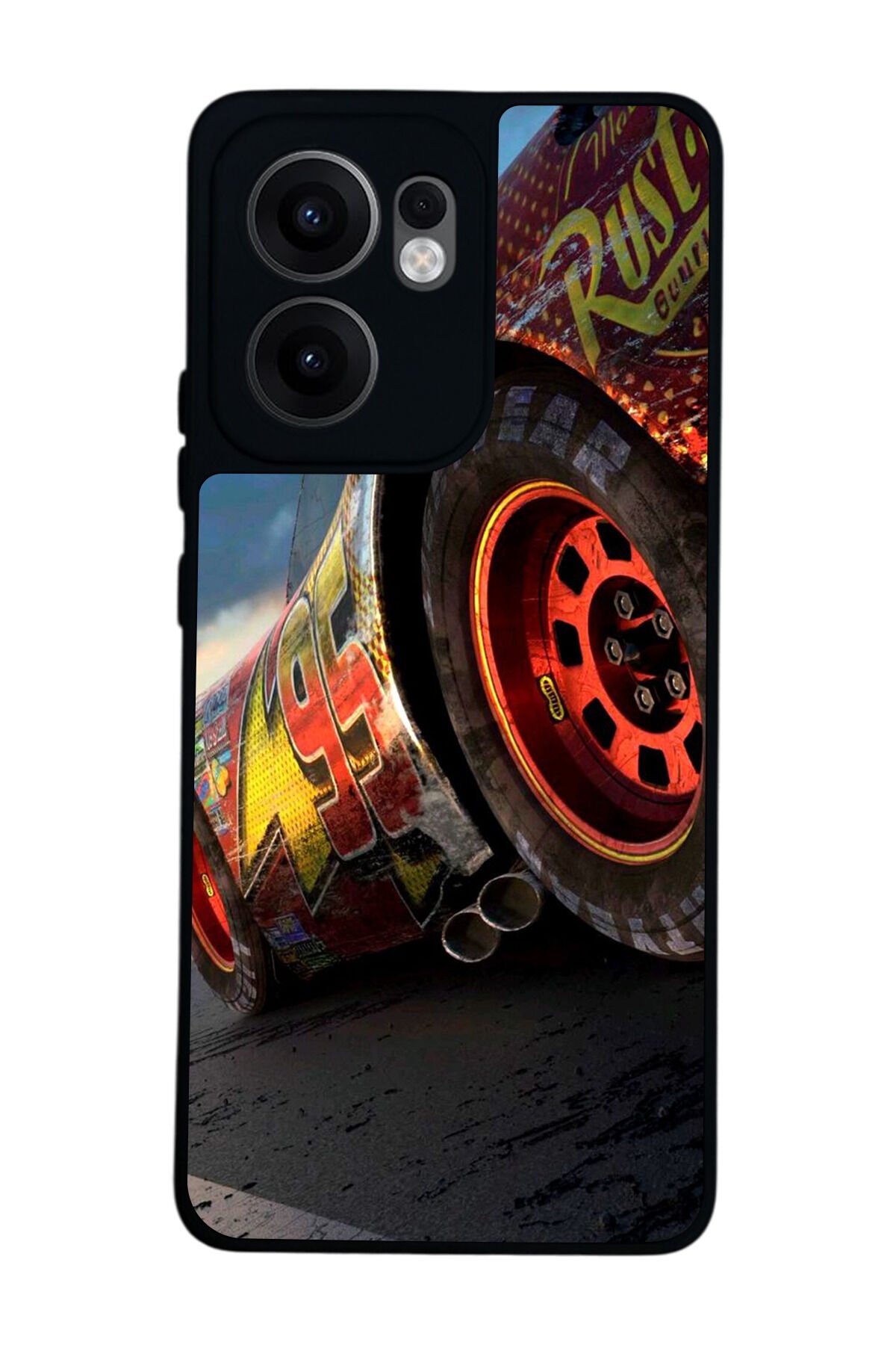 Oppo Reno 13F Uyumlu Şimsek McQueen Tasarımlı Glossy Premium Kılıf