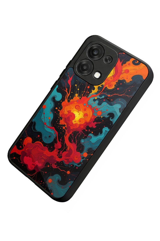 Oppo A6 Pro Uyumlu Abstract Tasarımlı Glossy Premium Kılıf