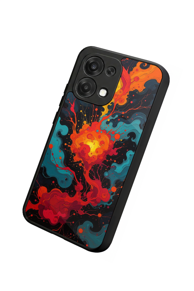 Oppo A6 Pro Uyumlu Abstract Tasarımlı Glossy Premium Kılıf