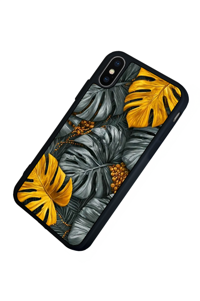 iPhone X/ XS Uyumlu Botanik Tasarımlı Glossy Premium Kılıf