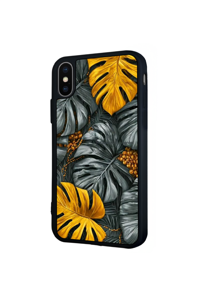 iPhone X/ XS Uyumlu Botanik Tasarımlı Glossy Premium Kılıf
