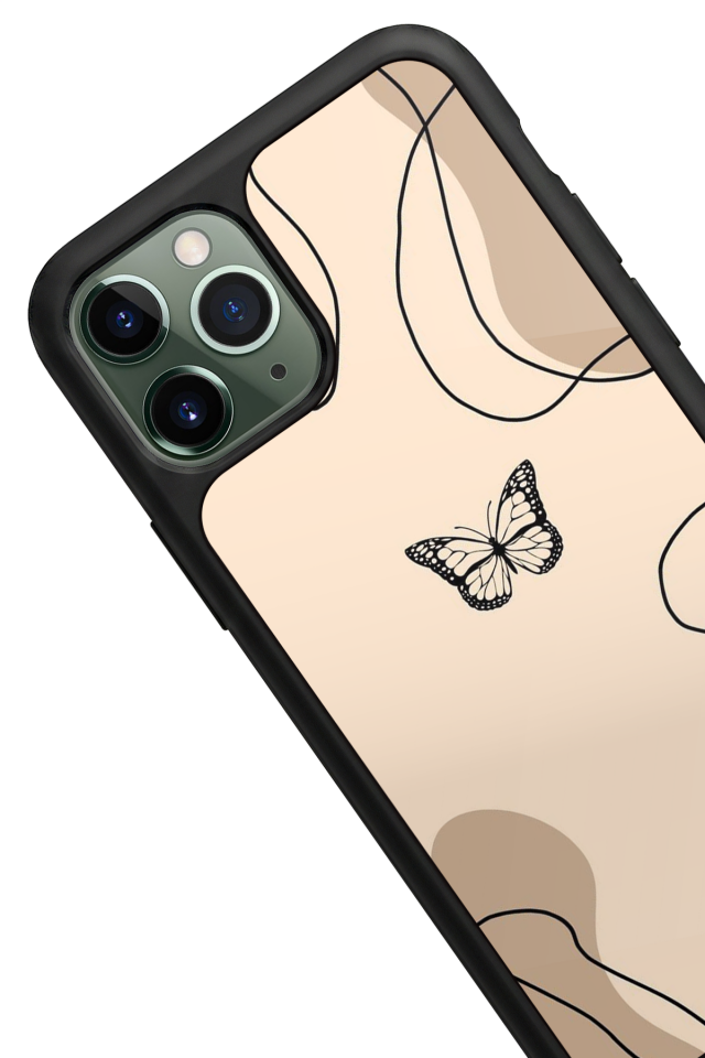 iPhone 11 Pro Uyumlu Kelebek Tasarımlı Glossy Premium Kılıf