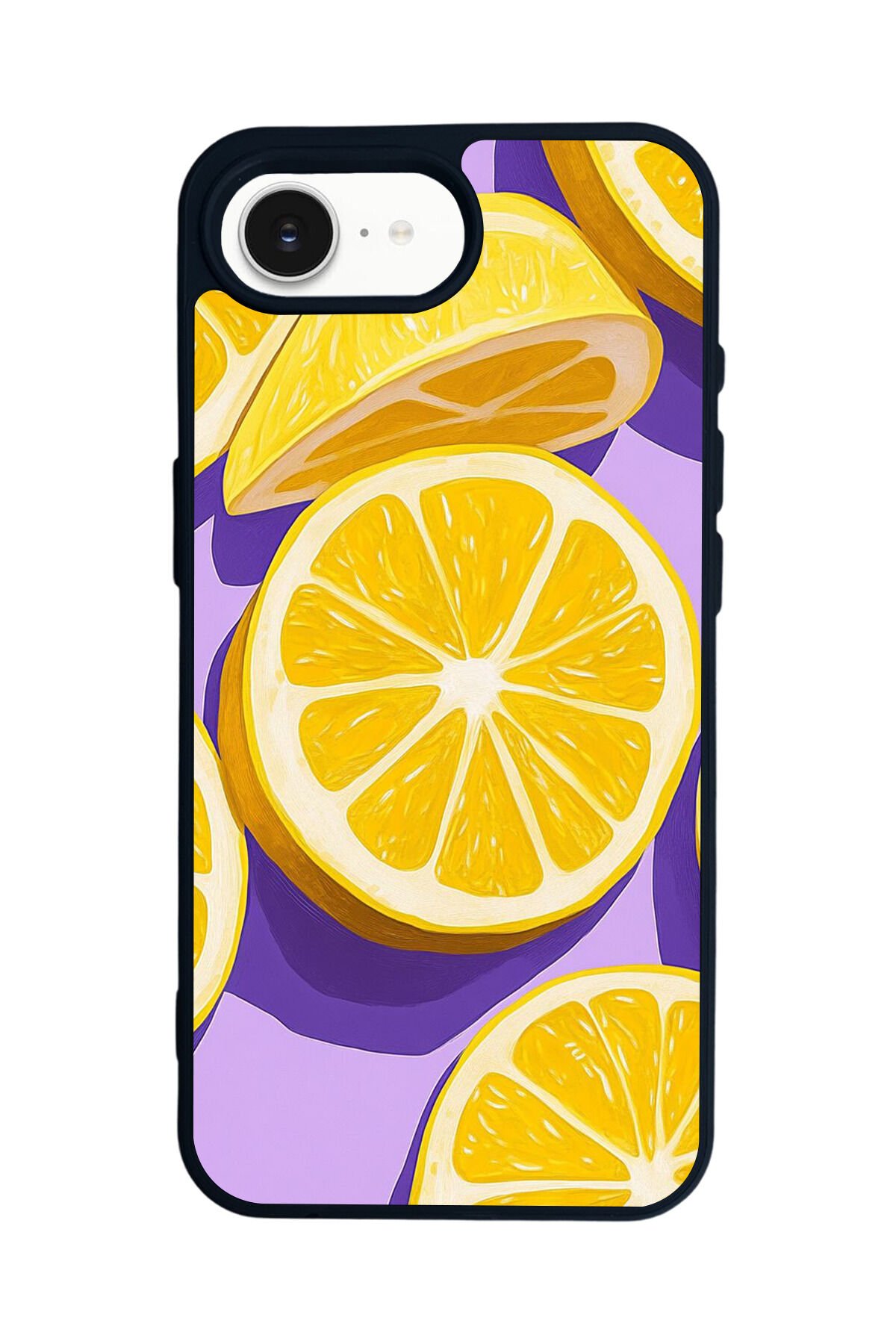 iPhone 16E Uyumlu Limon Tasarımlı Glossy Premium Kılıf
