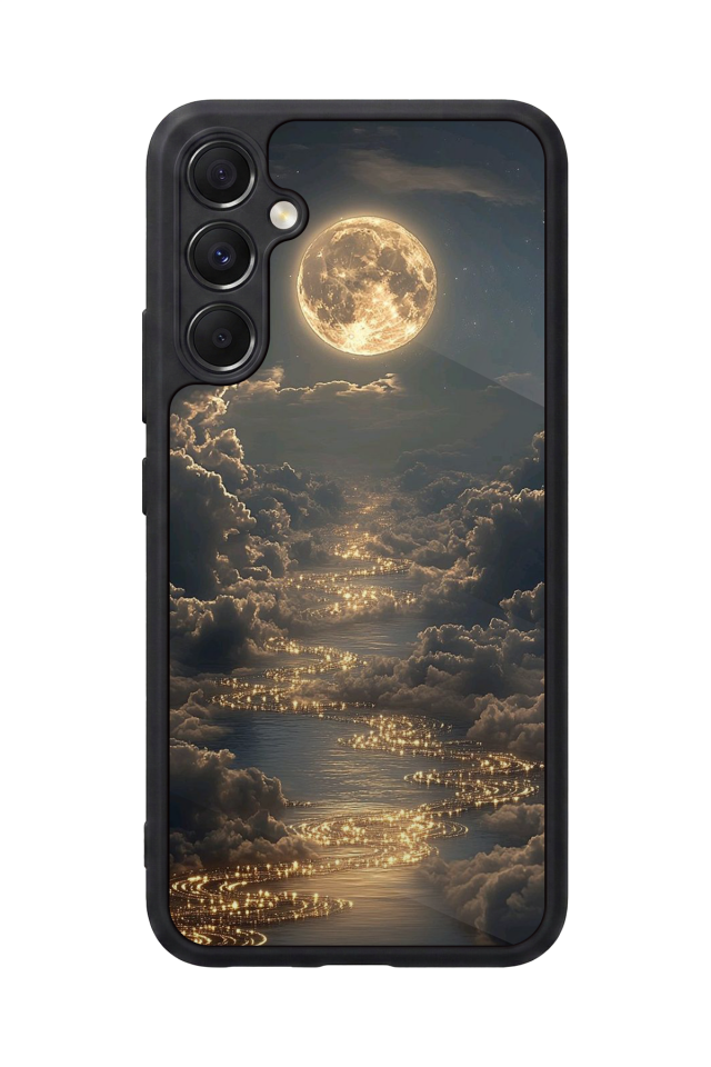 Samsung Galaxy M34 Uyumlu Ay Tasarımlı Glossy Premium Kılıf