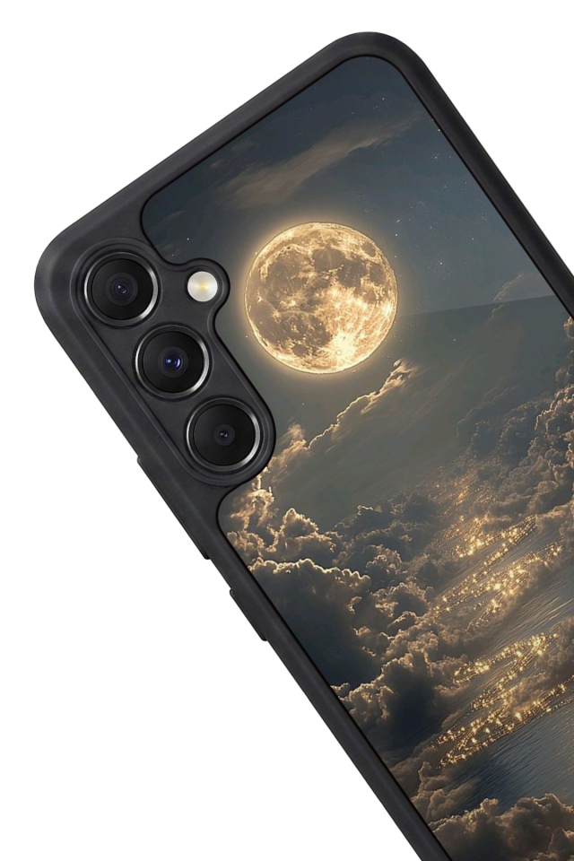 Samsung Galaxy M34 Uyumlu Ay Tasarımlı Glossy Premium Kılıf