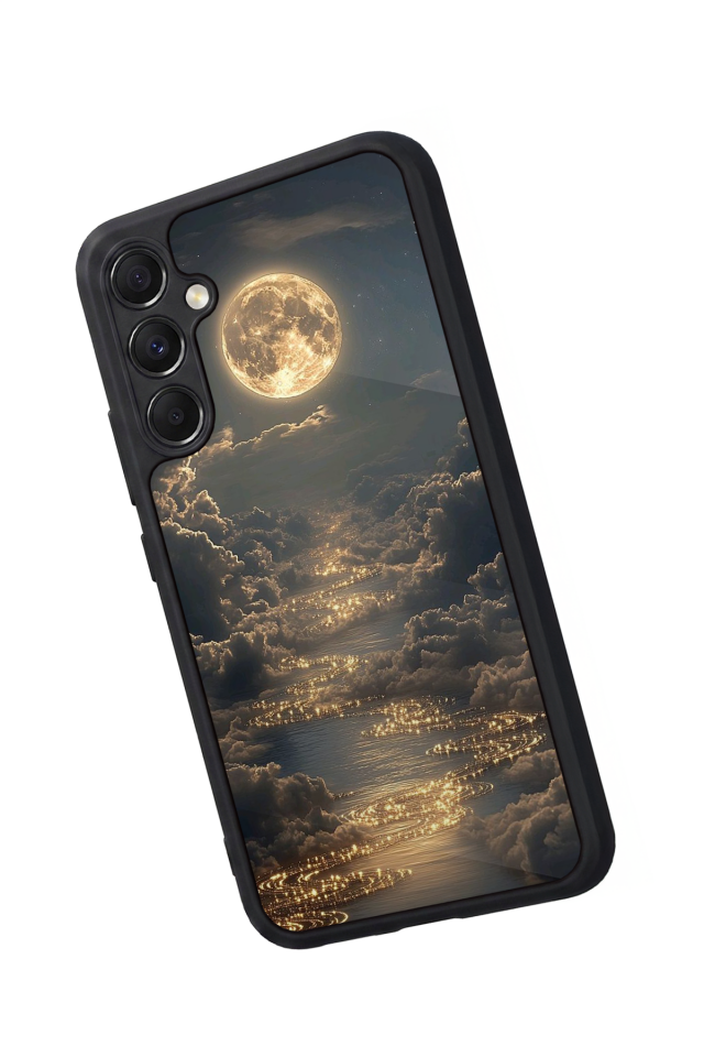 Samsung Galaxy M34 Uyumlu Ay Tasarımlı Glossy Premium Kılıf