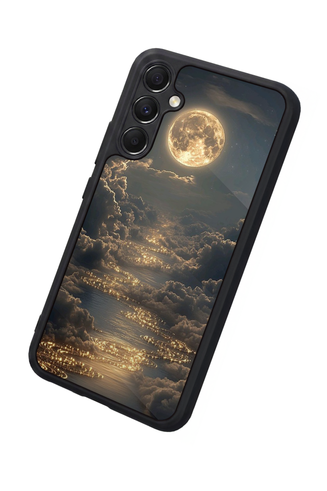 Samsung Galaxy M34 Uyumlu Ay Tasarımlı Glossy Premium Kılıf