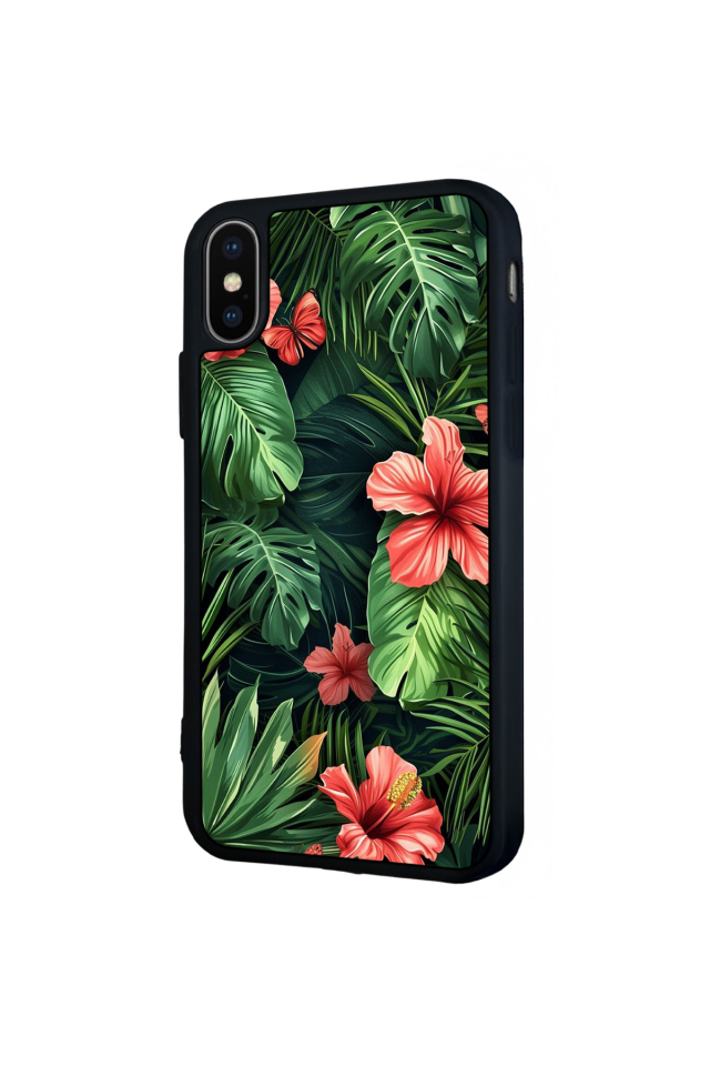 iPhone X/ XS Uyumlu Botanik Tasarımlı Glossy Premium Kılıf